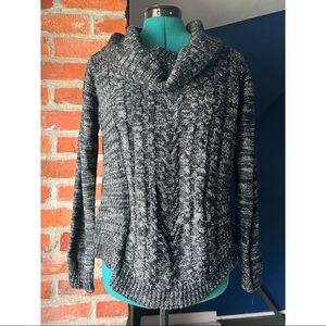 Black & white turtleneck sweater